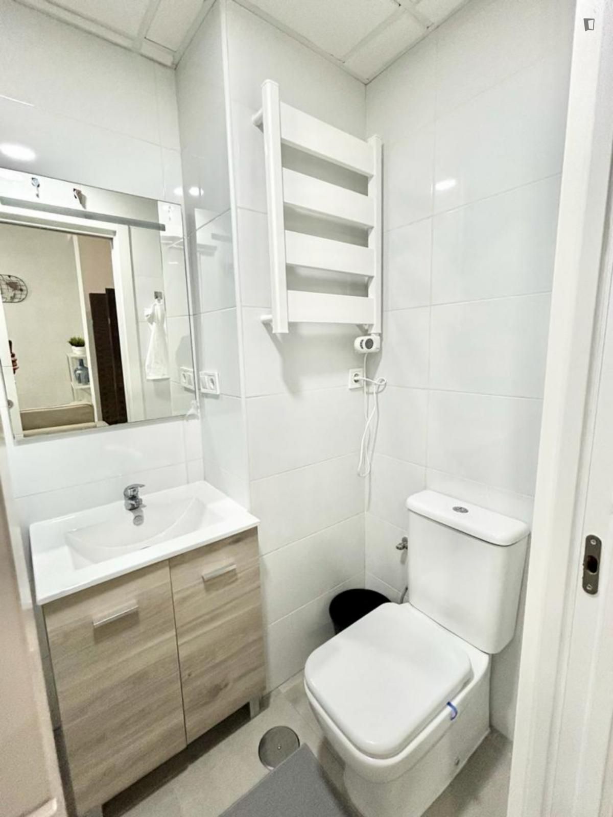 Bathroom of Apartment to rent in  Madrid Capital  with Air Conditioner, Furnished and Washing machine