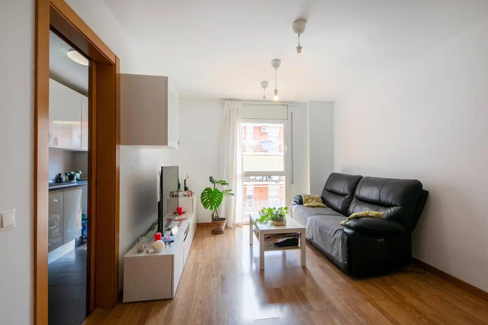 Sala de estar de Piso en venta en Badalona con Aire acondicionado, Parquet y Terraza