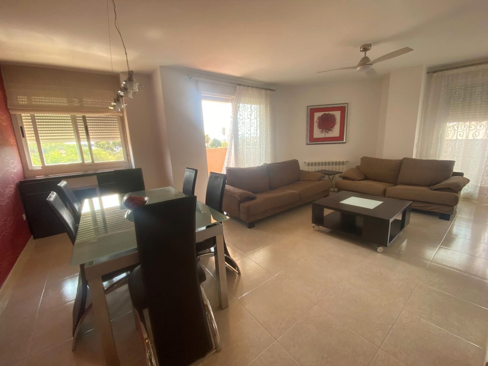 Sala d'estar de Pis de lloguer en Castellón de la Plana / Castelló de la Plana amb Calefacció, Terrassa i Moblat