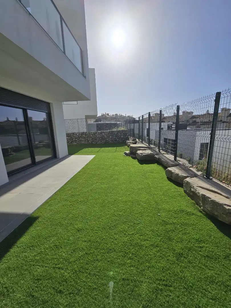 Terraza de Casa adosada en venta en Mijas con Aire acondicionado, Jardín privado y Piscina comunitaria