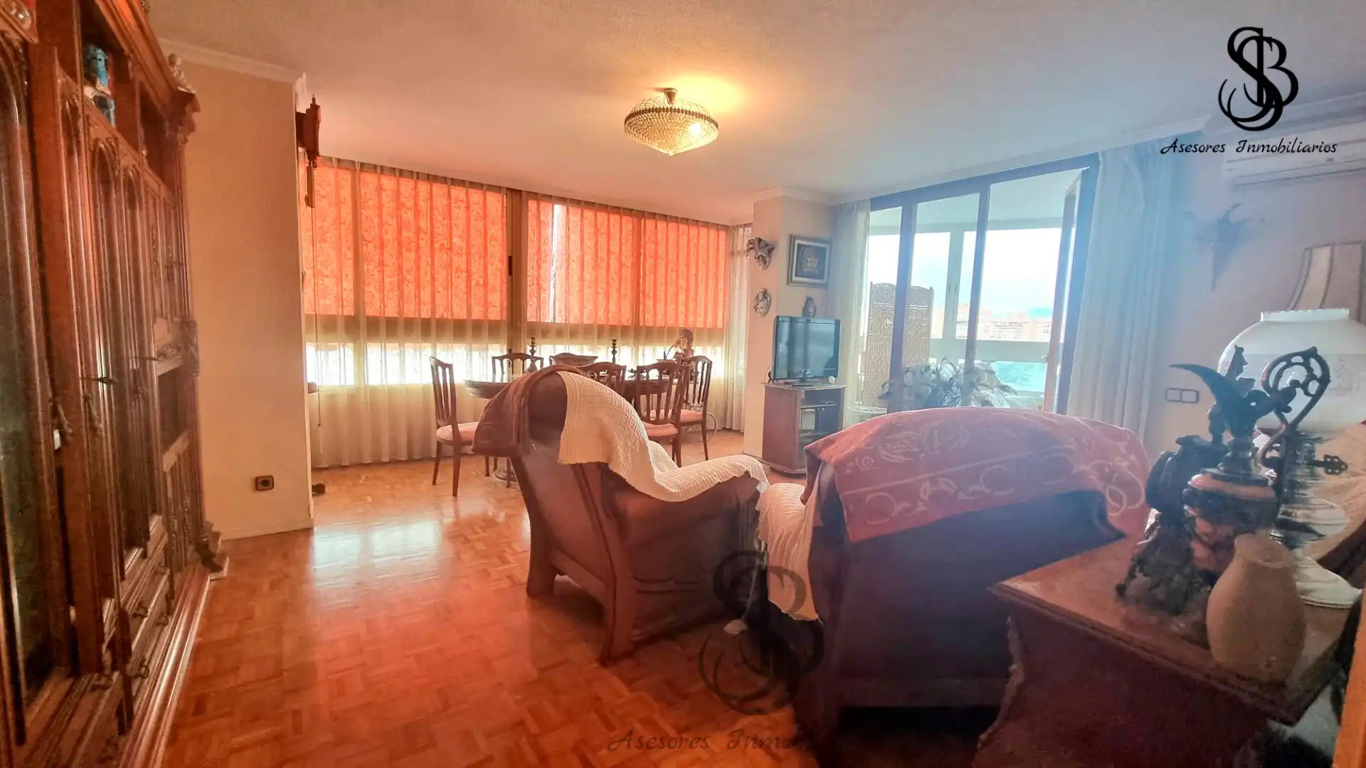 Sala de estar de Piso en venta en Alicante / Alacant con Aire acondicionado, Calefacción y Parquet