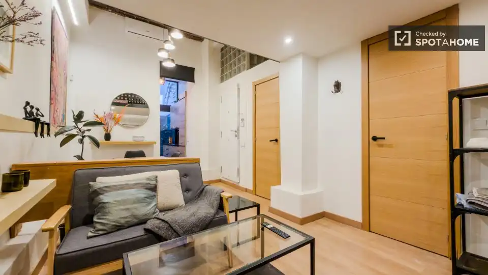 Sala de estar de Piso de alquiler en Barcelona con Aire acondicionado, Calefacción y Amueblado