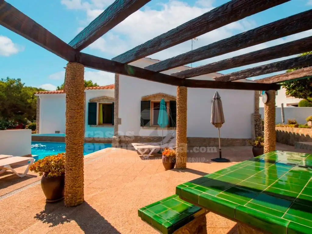 Vista exterior de Casa o xalet en venda en Es Mercadal amb Jardí privat i Piscina
