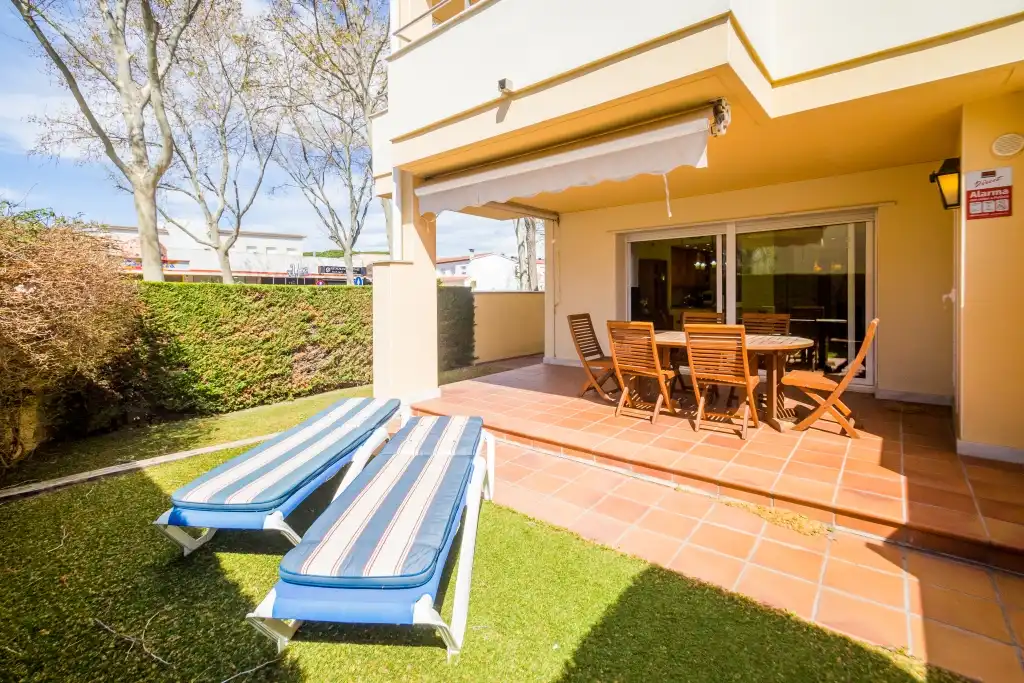 Terrassa de Apartament en venda en Castell d'Aro, Platja d'Aro i s'Agaró amb Aire condicionat, Calefacció i Jardí privat