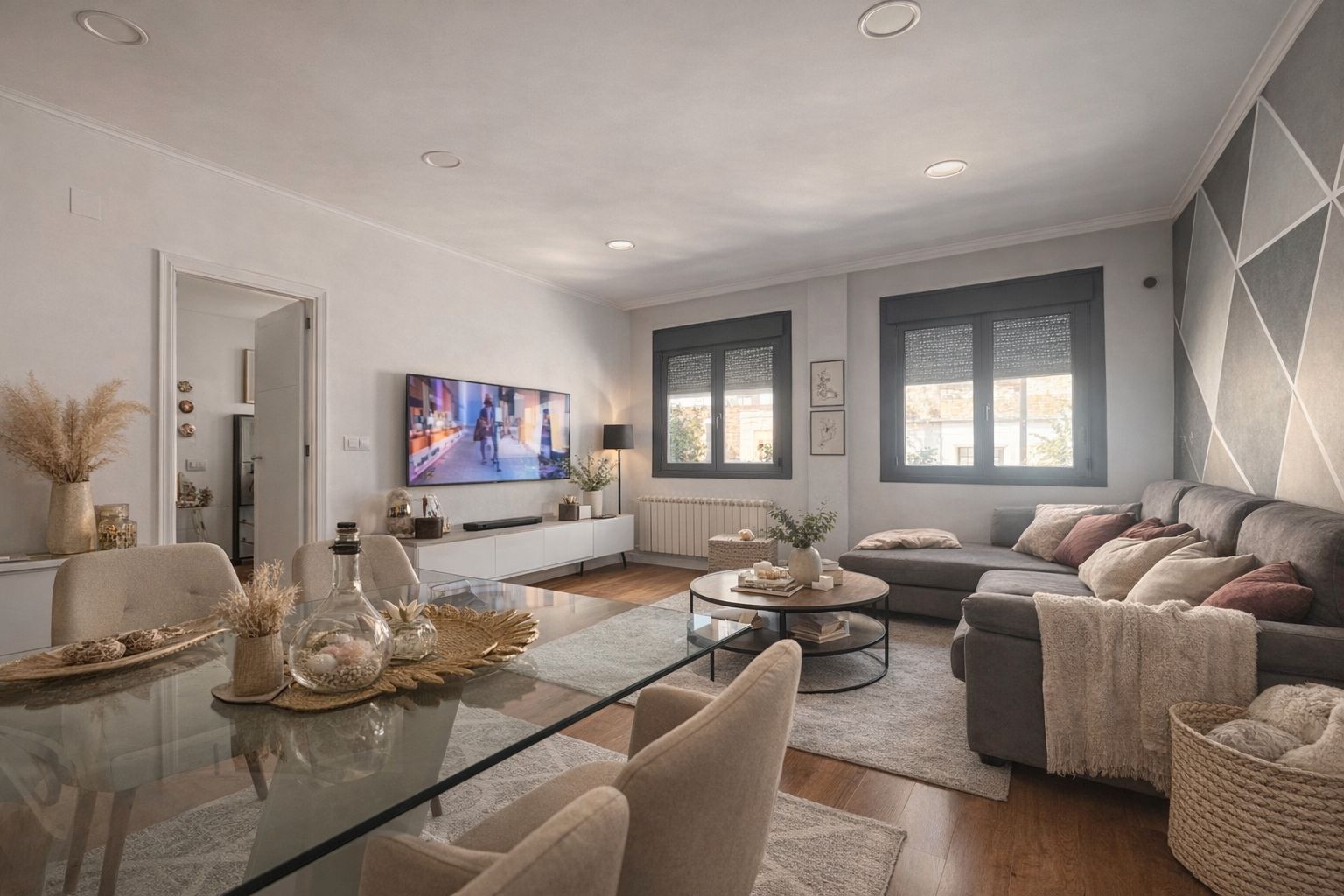 Living room of Flat for sale in Vigo   with Heating, Parquet flooring and Terrace