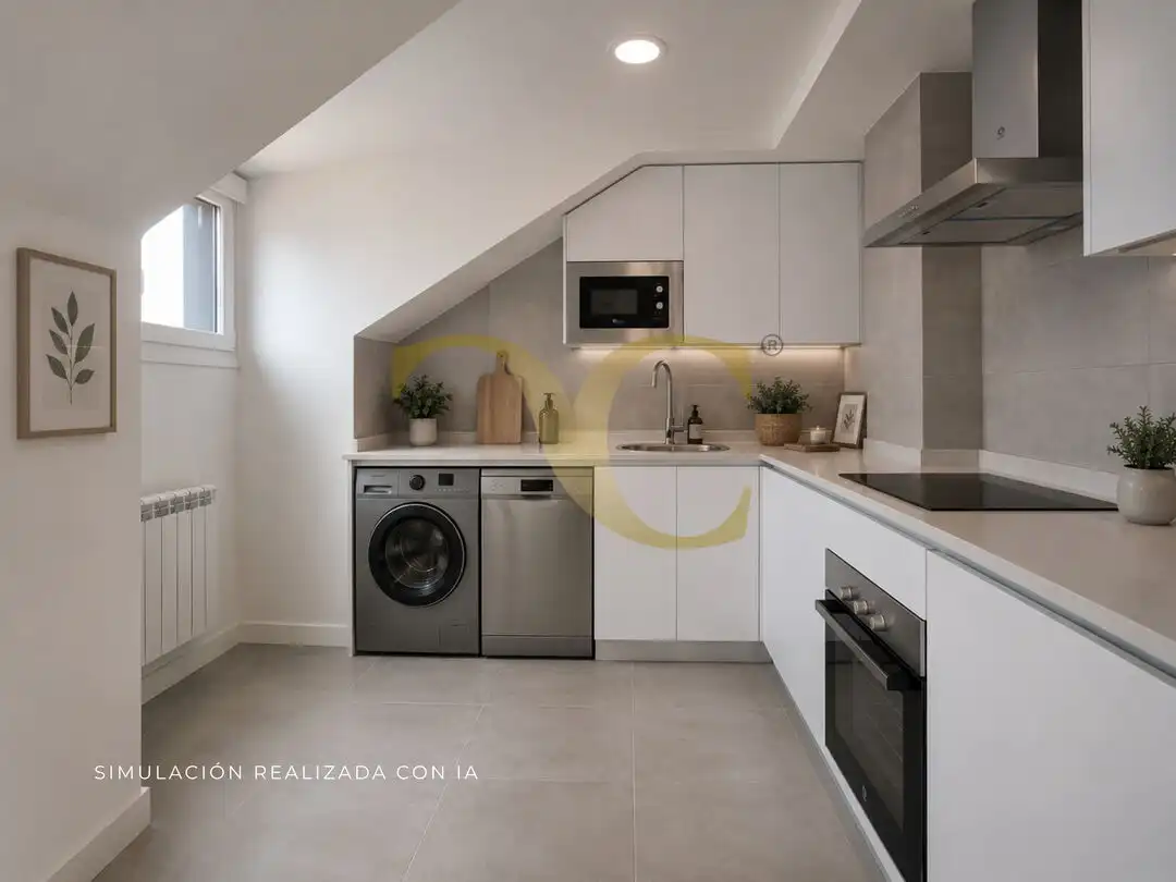 Küche von Dachboden zum Verkauf in Llanes mit Heizung, Privatgarten und Terrasse