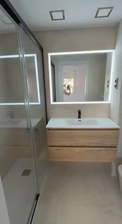 Bathroom of Flat for rent in Castelldefels  with Air Conditioner, Heating and Terrace