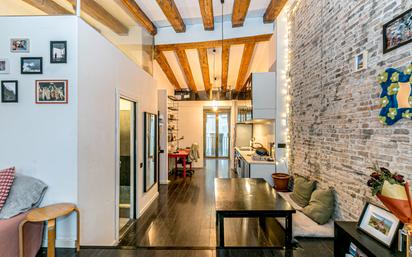 Sala d'estar de Àtic en venda en  Barcelona Capital amb Calefacció, Terrassa i Moblat