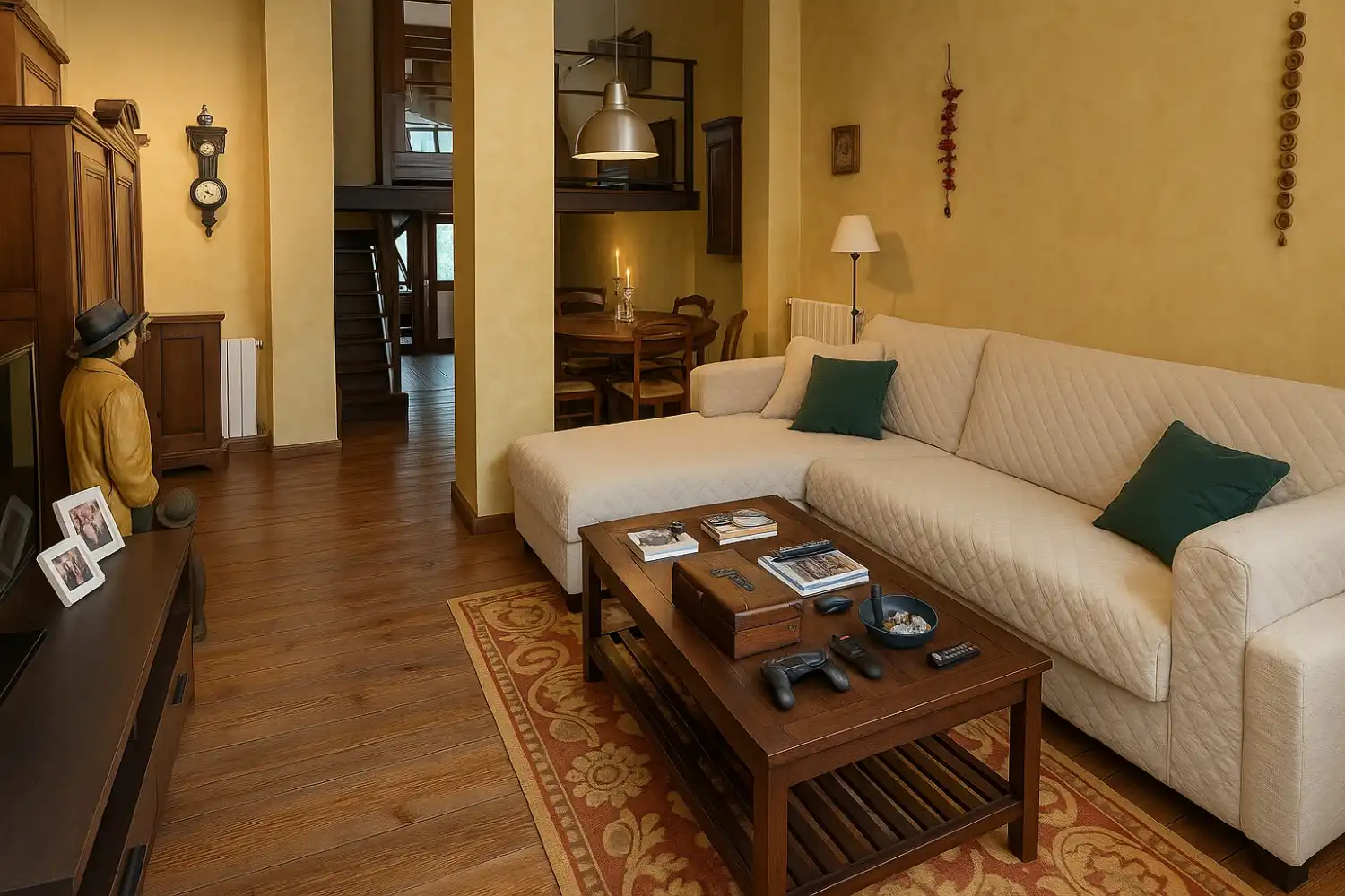 Wohnzimmer von Wohnungen zur Miete in Barcelona mit Klimaanlage, Heizung und Privatgarten