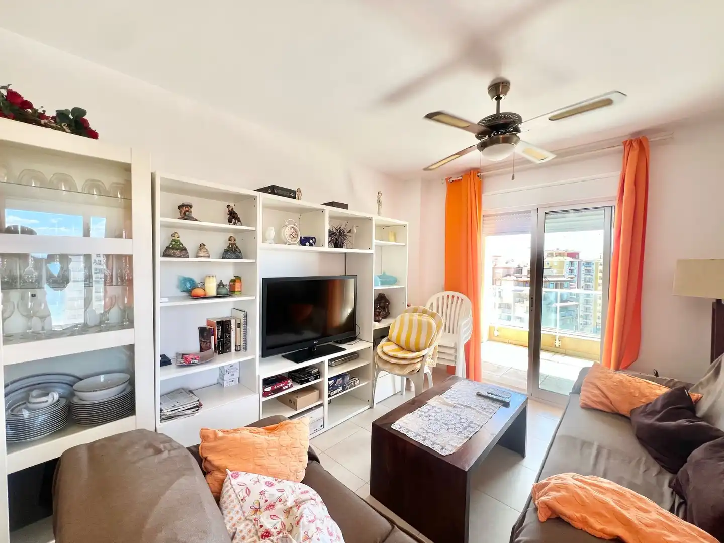Wohnzimmer von Dachboden zur Miete in La Manga del Mar Menor mit Klimaanlage, Heizung und Terrasse