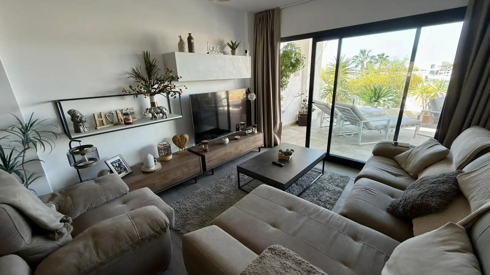 Wohnzimmer von Maisonette zum Verkauf in Finestrat mit Klimaanlage, Heizung und Privatgarten