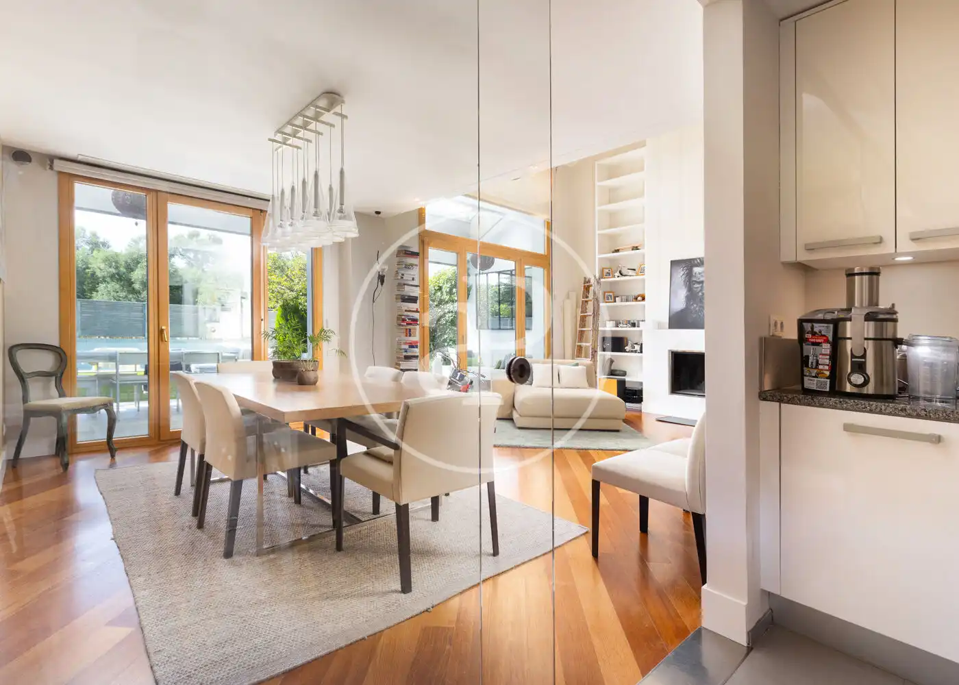 Dining room of Detached homes for sale in Pozuelo de Alarcón  with Air Conditioner, Heating and Private garden