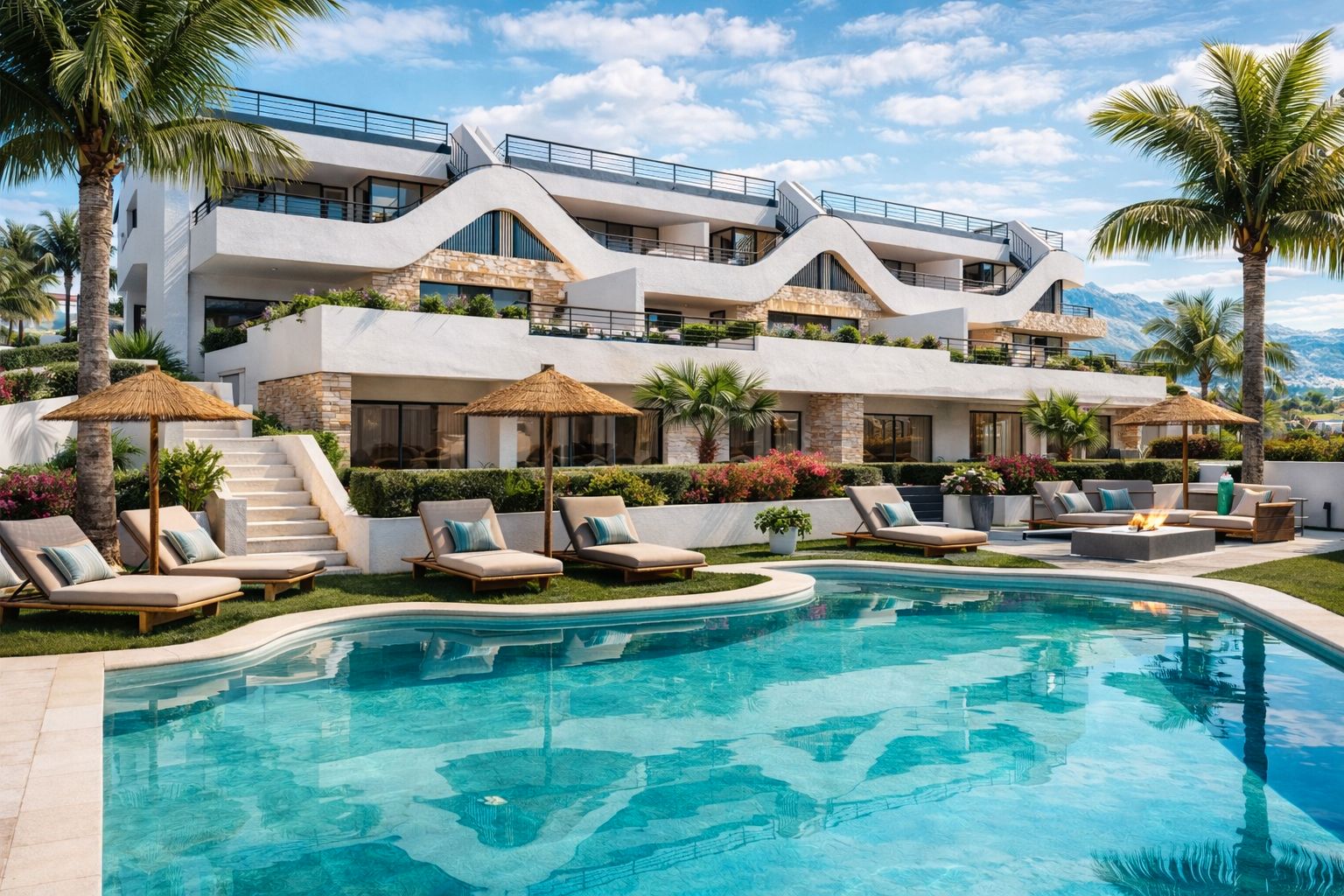 Schwimmbecken von Wohnung zum Verkauf in Orihuela mit Klimaanlage, Heizung und Privatgarten