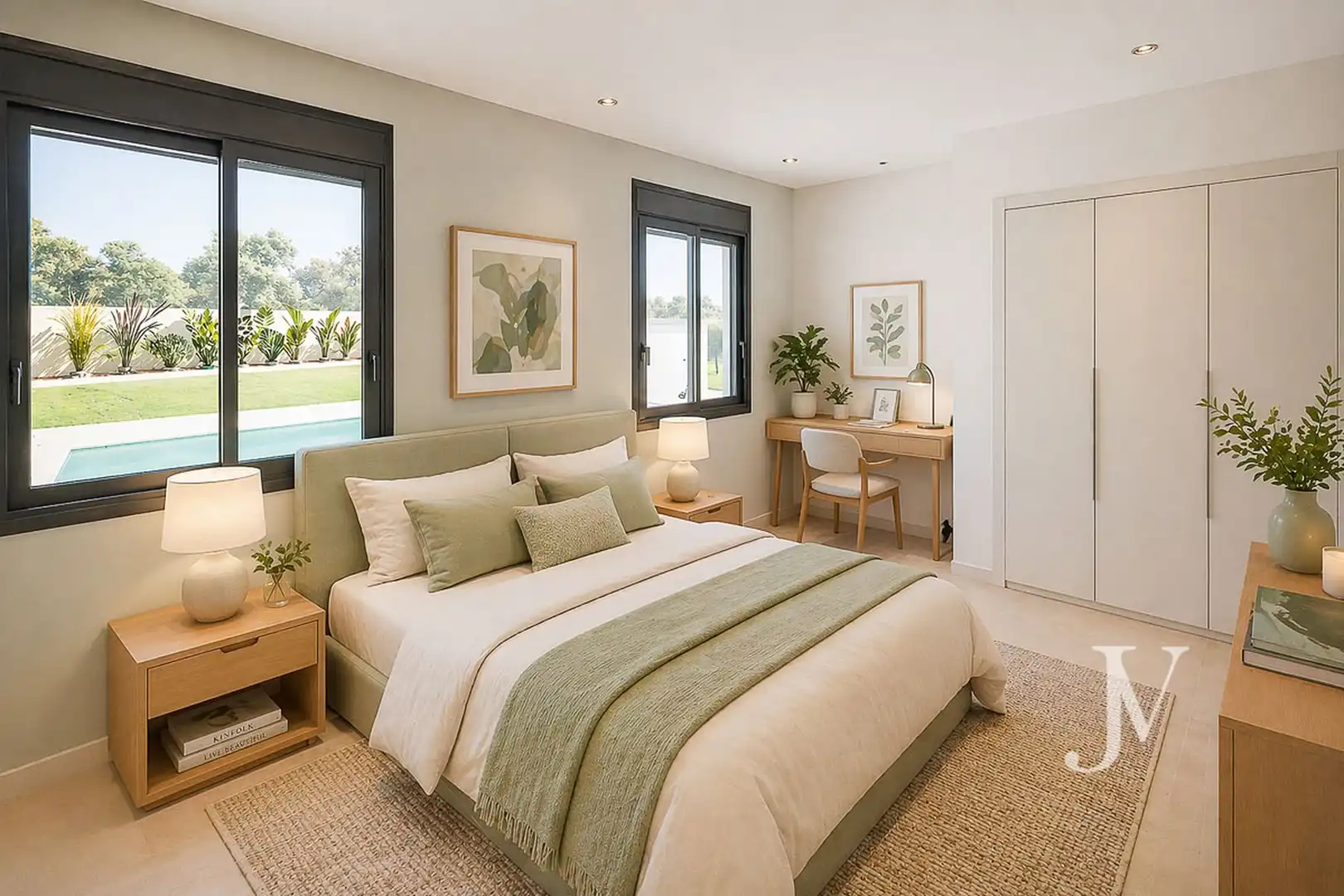Schlafzimmer von Haus oder Chalet zum Verkauf in Ciudalcampo mit Klimaanlage, Heizung und Privatgarten