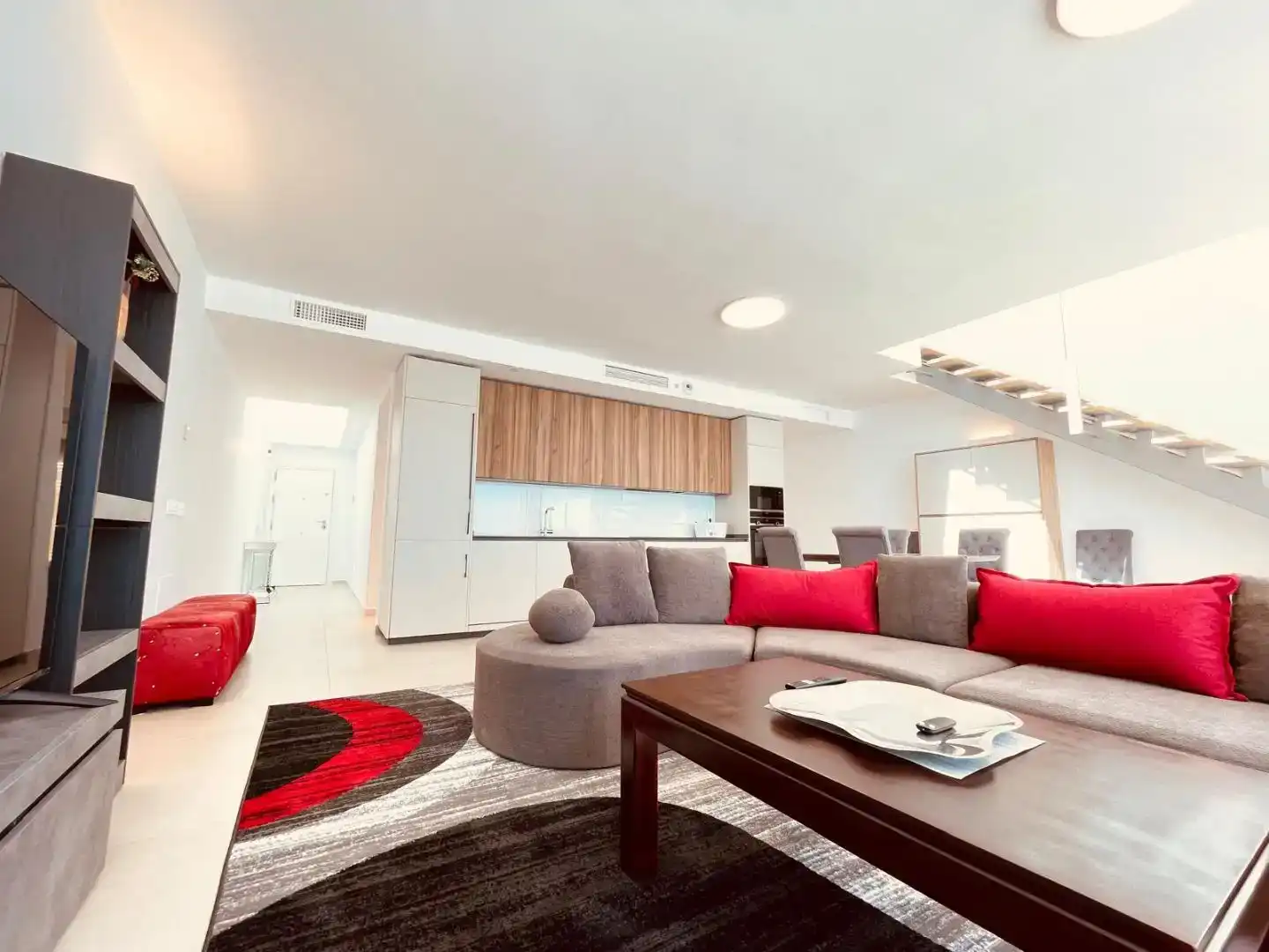 Wohnzimmer von Dachboden zum Verkauf in Benalmádena mit Klimaanlage und Schwimmbad