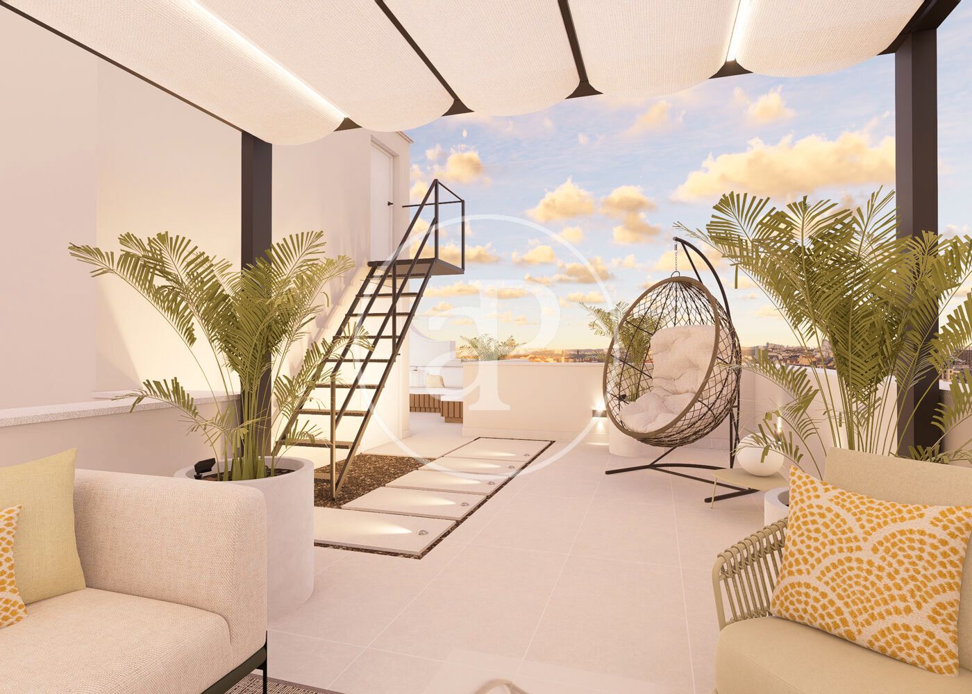 Terrace of Flat for sale in  Madrid Capital  with Air Conditioner, Heating and Private garden