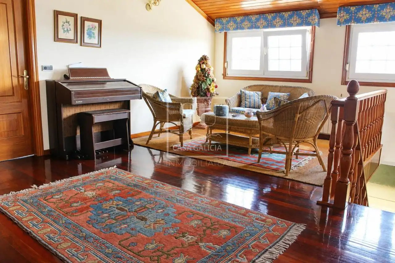 Sala de estar de Casa o chalet en venta en Nigrán con Calefacción, Jardín privado y Terraza