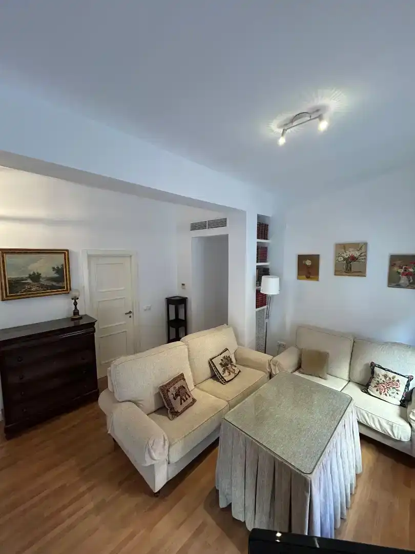 Living room of Flat for rent in Sevilla  with Air Conditioner, Parquet flooring and Furnished