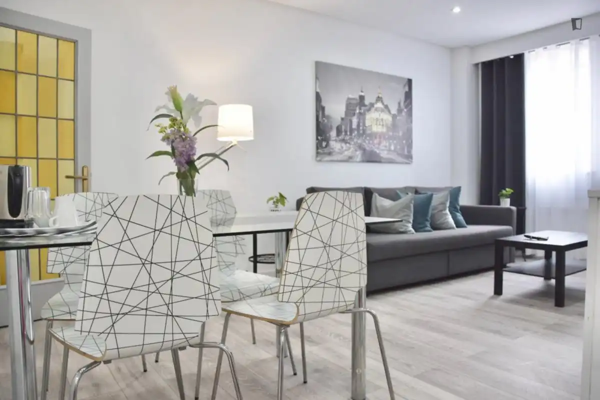 Sala de estar de Apartamento de alquiler en Madrid con Aire acondicionado, Calefacción y Amueblado