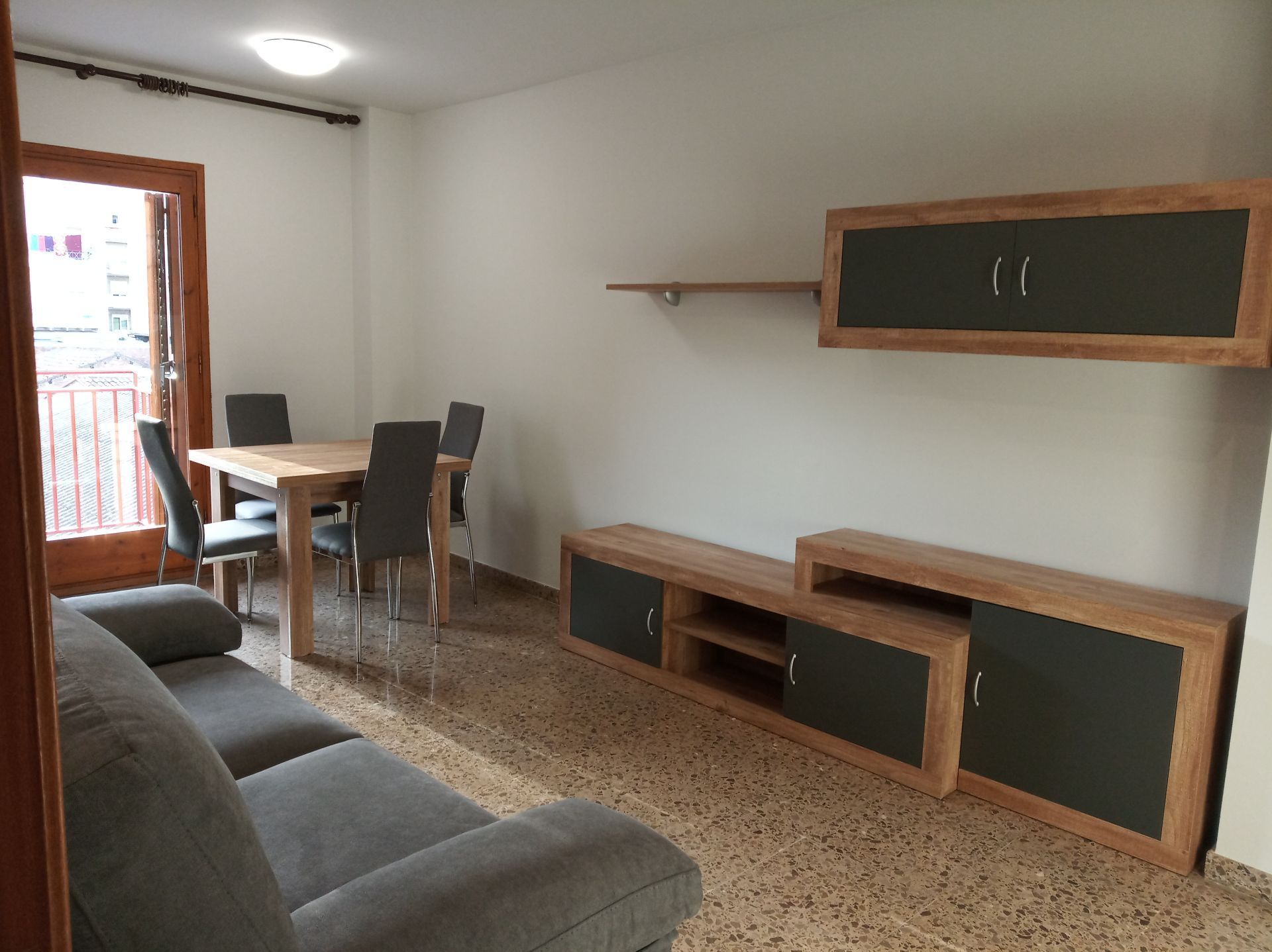 Living room of Flat to rent in  Lleida Capital  with Heating, Terrace and Furnished