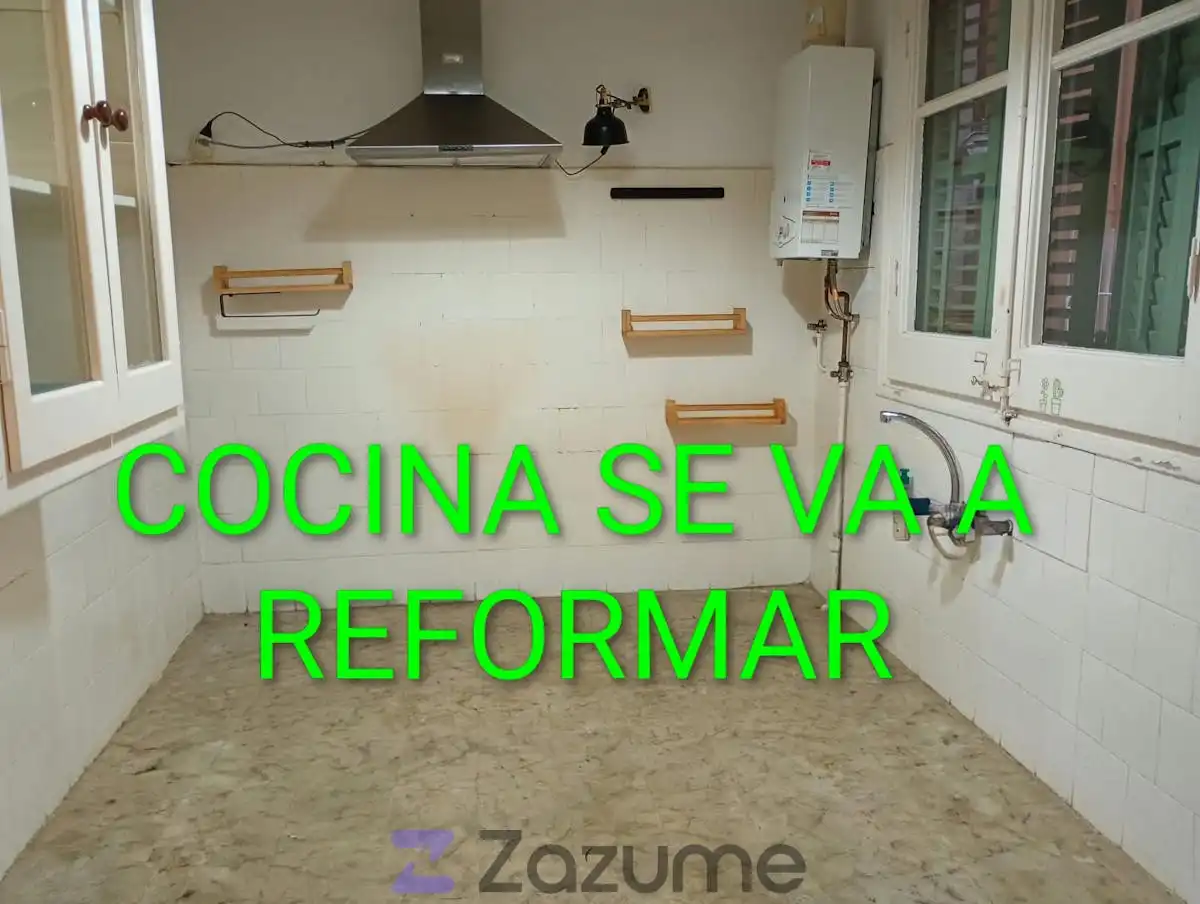 Küche von Wohnung zur Miete in Barcelona mit Parkett, Terrasse und Möbliert