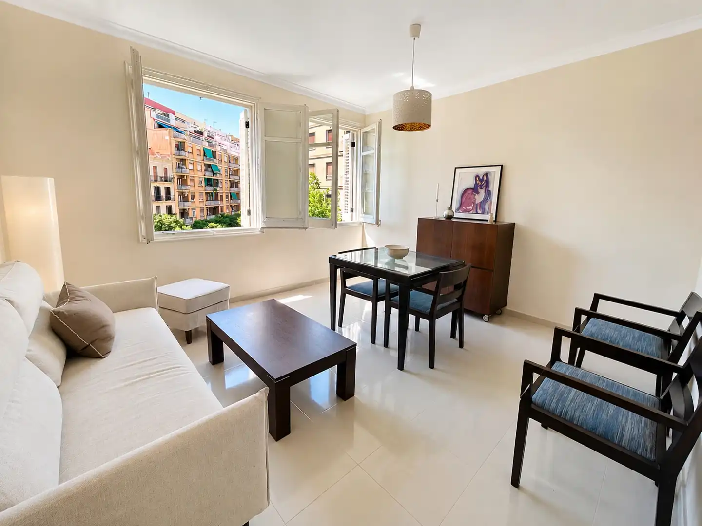 Sala de estar de Piso en venta en Barcelona con Aire acondicionado, Calefacción y Amueblado