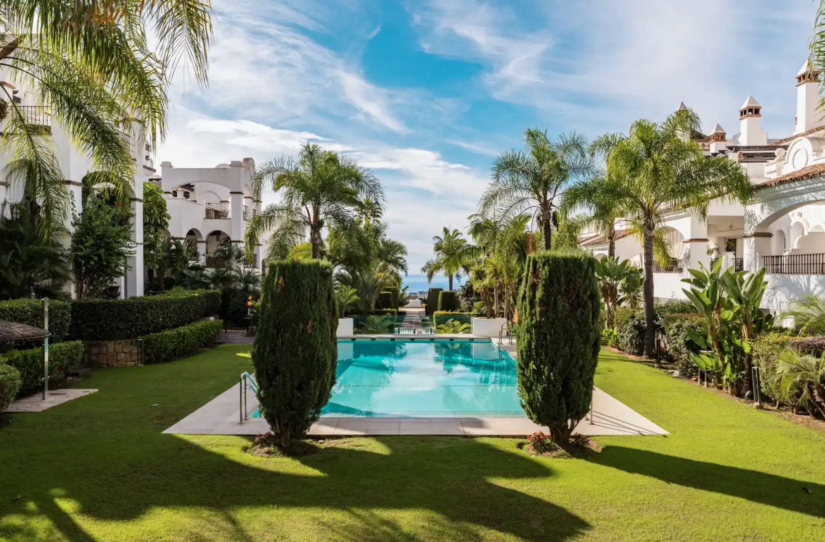 Garden of Apartments for sale in Marbella  with Air Conditioner, Terrace and Swimming Pool