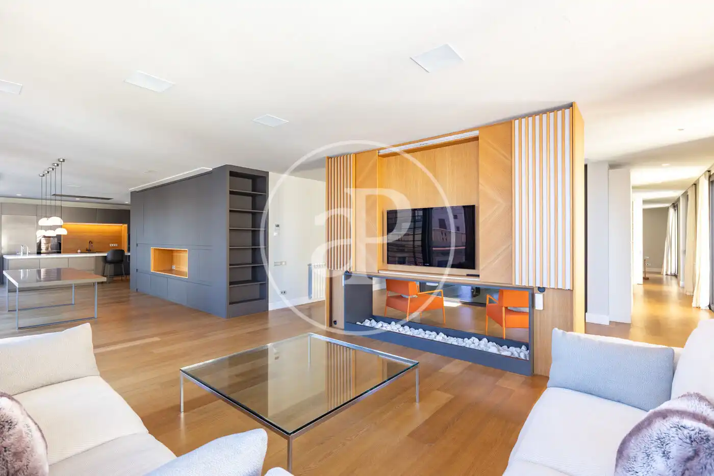 Living room of Flat for rent in Barcelona  with Air Conditioner, Heating and Private garden