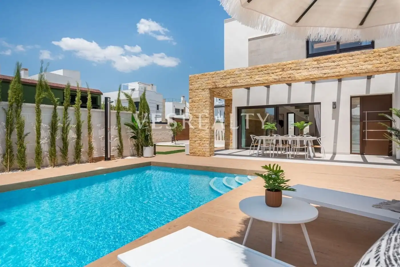 Vista exterior de Casa o chalet en venta en Rojales con Jardín privado, Trastero y Piscina