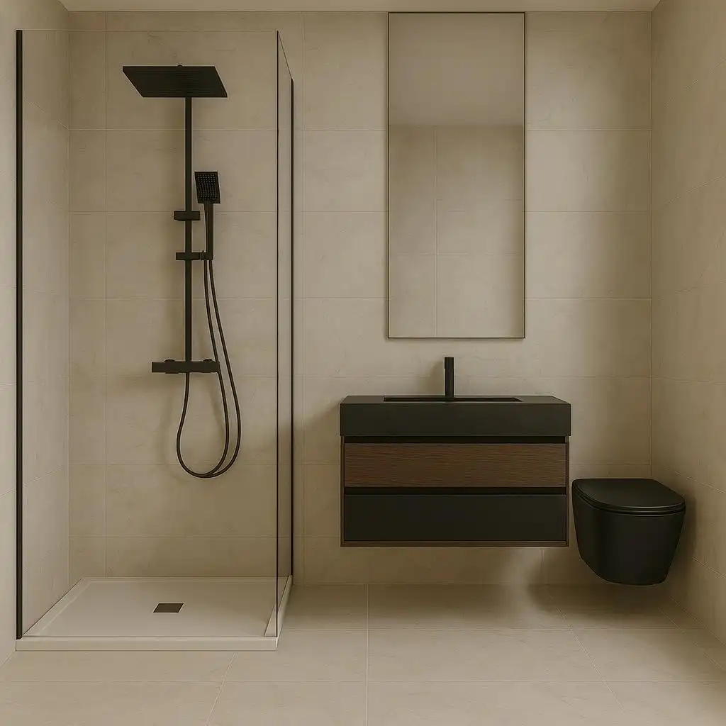Badezimmer von Erdgeschoss zum Verkauf in Piélagos mit Heizung, Privatgarten und Terrasse