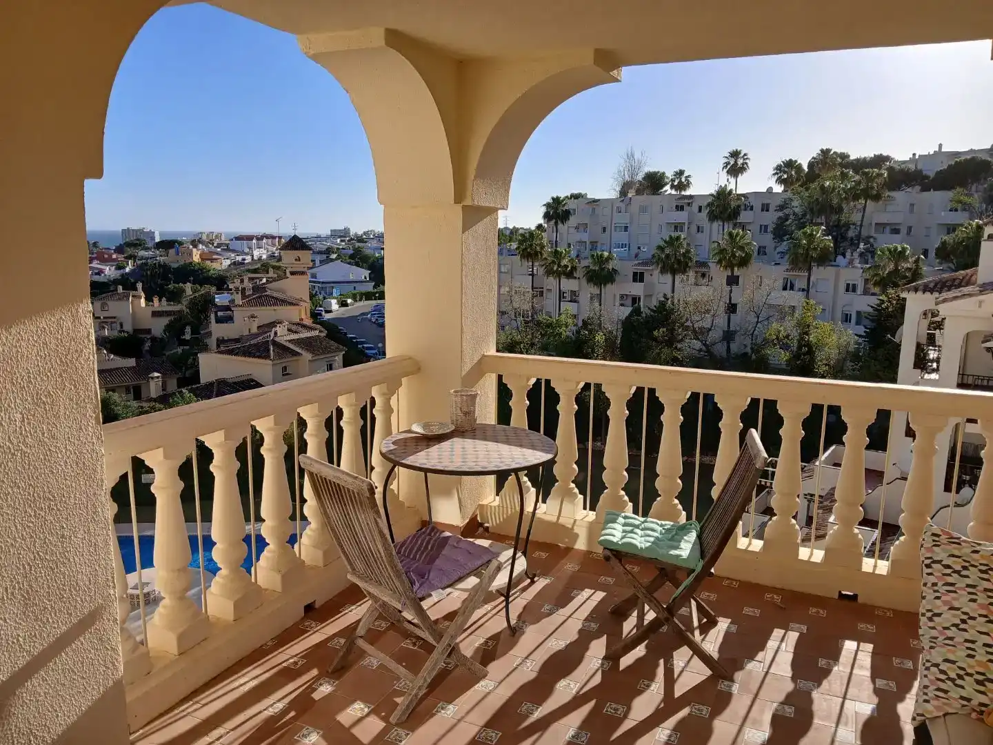 Terrassa de Apartament de lloguer en Mijas amb Aire condicionat i Piscina