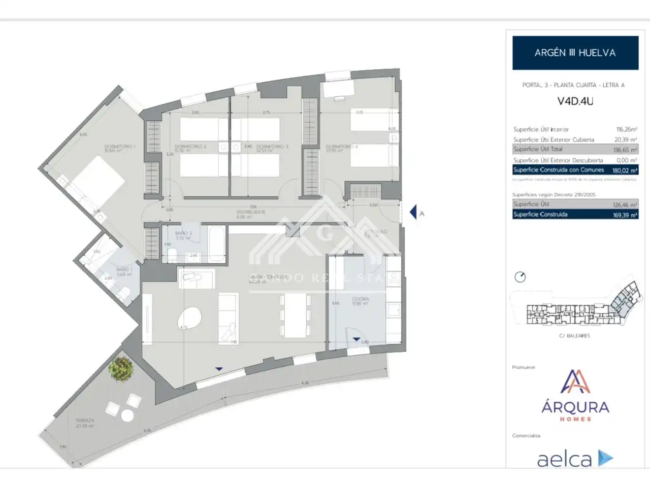 Piso en venta en Huelva con Aire acondicionado, Calefacción y Terraza