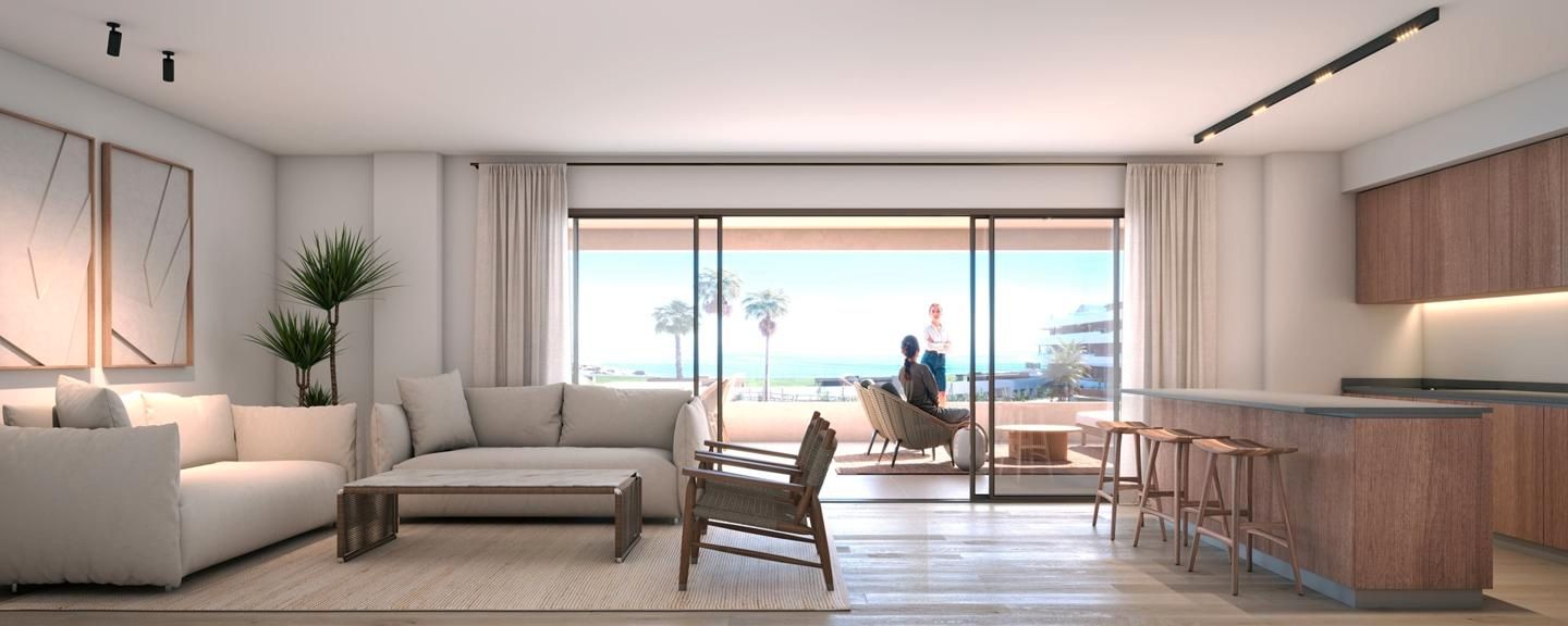 Sala d'estar de Apartament en venda en Manilva amb Aire condicionat, Calefacció i Terrassa