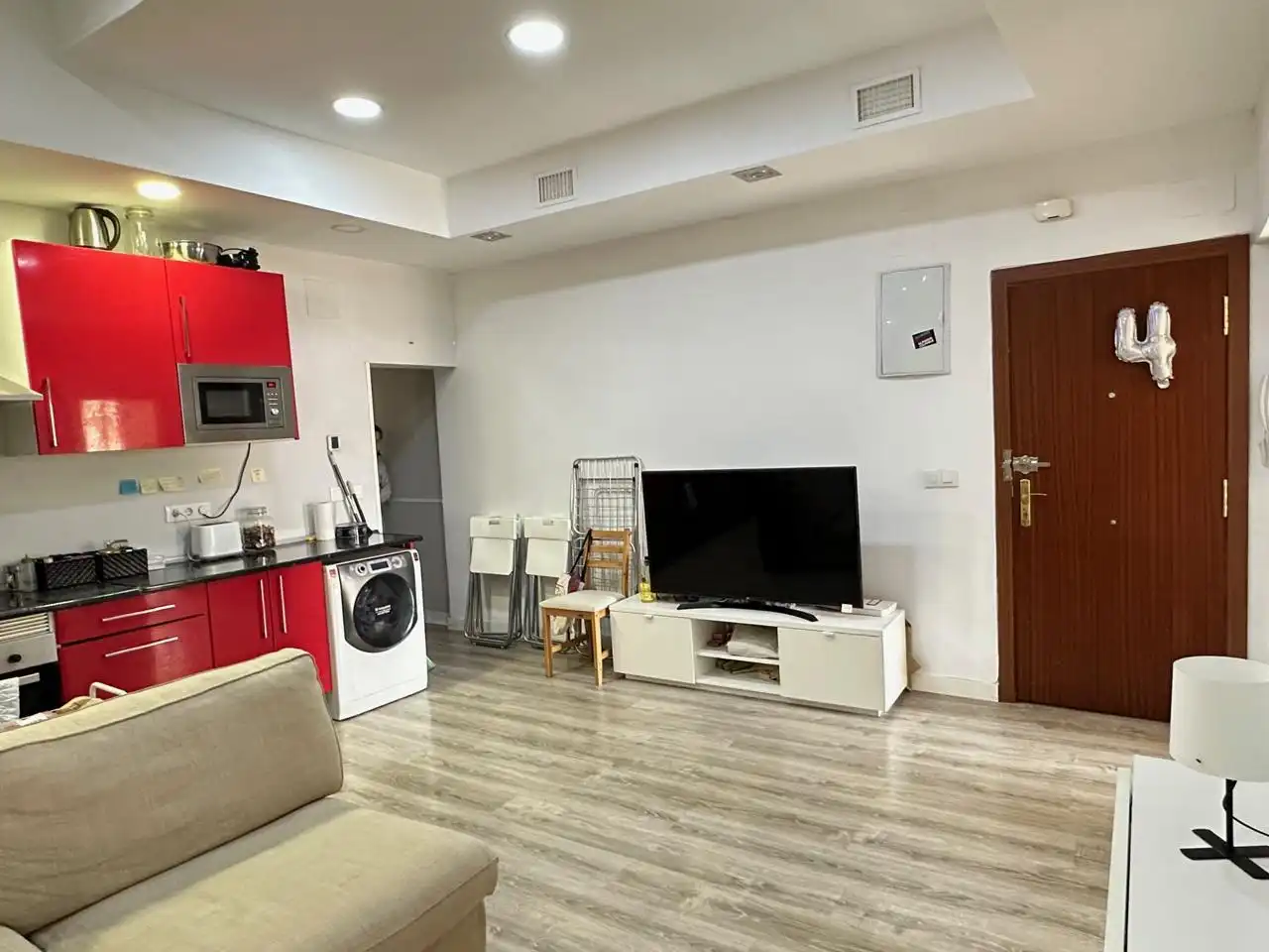 Wohnzimmer von Wohnung zur Miete in Madrid mit Klimaanlage, Möbliert und Balkon