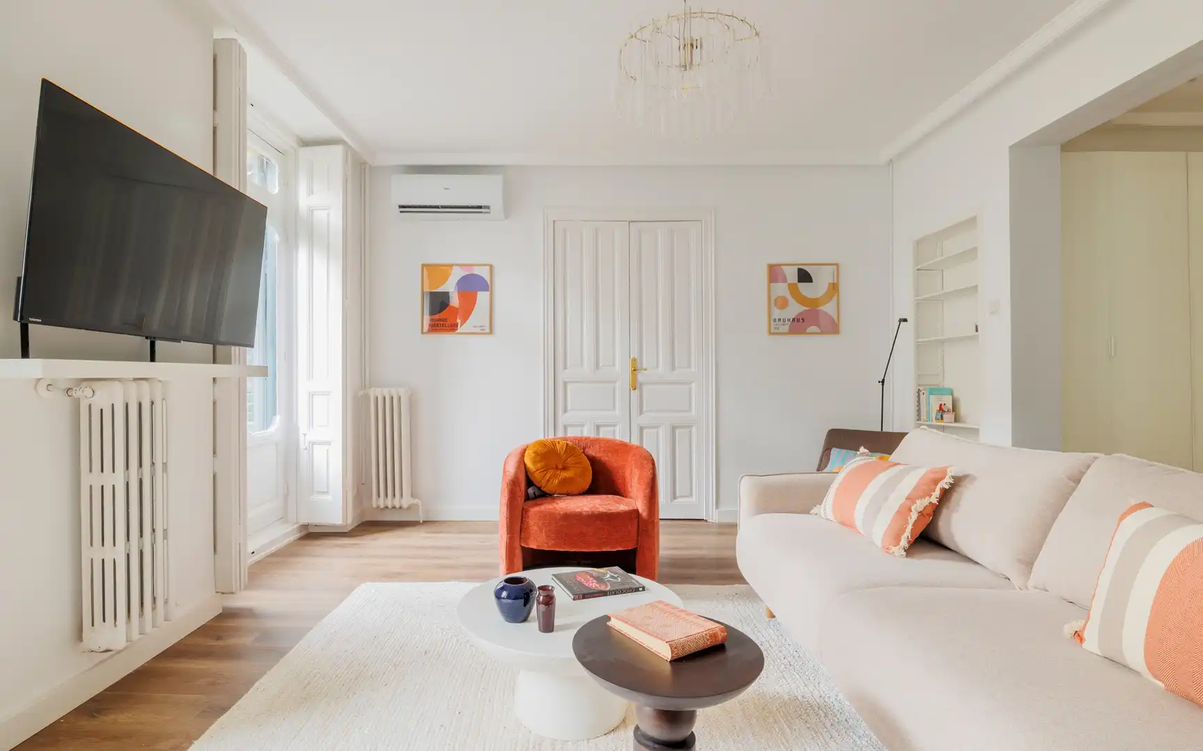 Sala de estar de Piso de alquiler en Madrid con Aire acondicionado, Calefacción y Amueblado