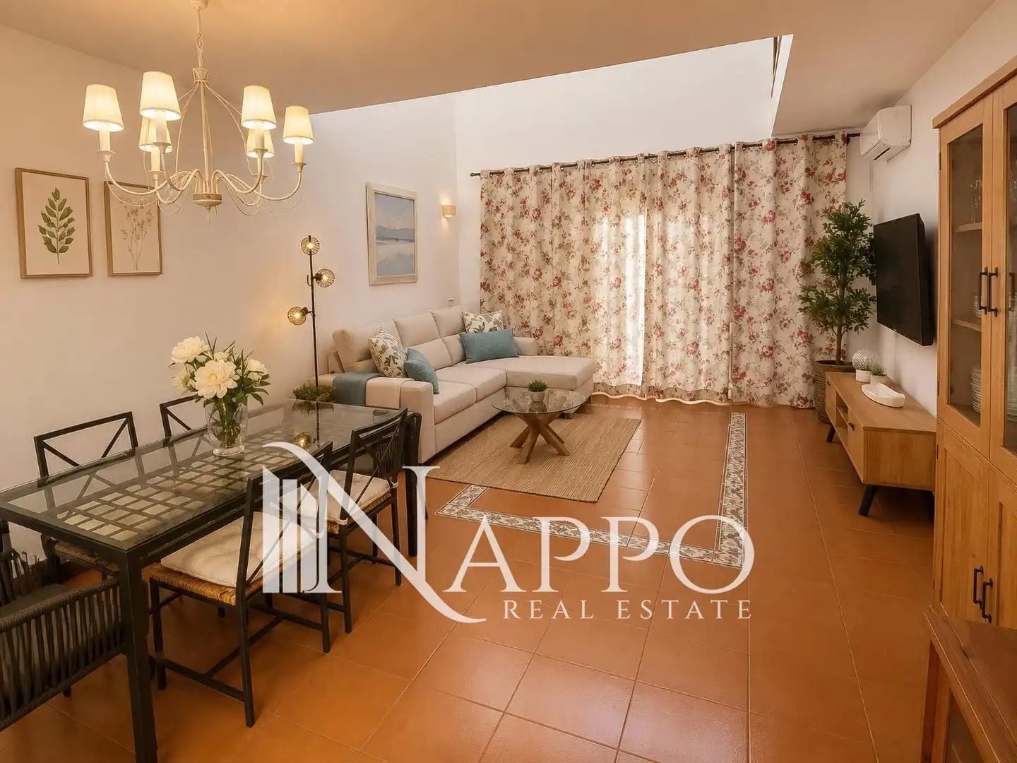 Sala de estar de Casa adosada de alquiler en Santanyí con Aire acondicionado, Calefacción y Jardín privado