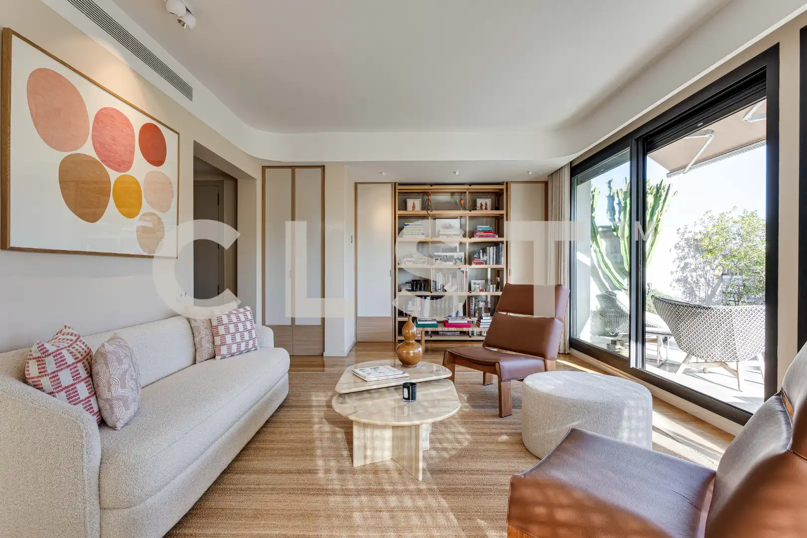 Wohnzimmer von Dachboden zur Miete in Barcelona mit Klimaanlage, Heizung und Parkett