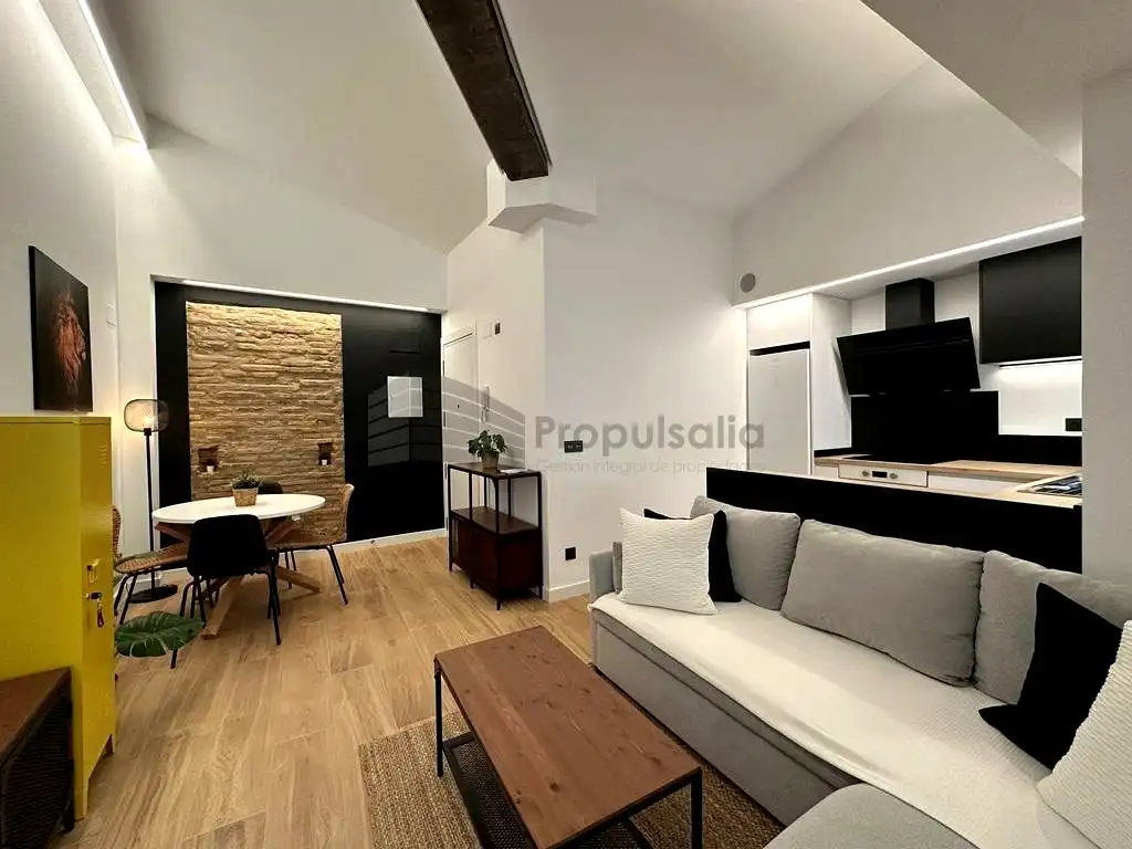 Sala de estar de Ático de alquiler en  Zaragoza Capital con Aire acondicionado, Calefacción y Amueblado