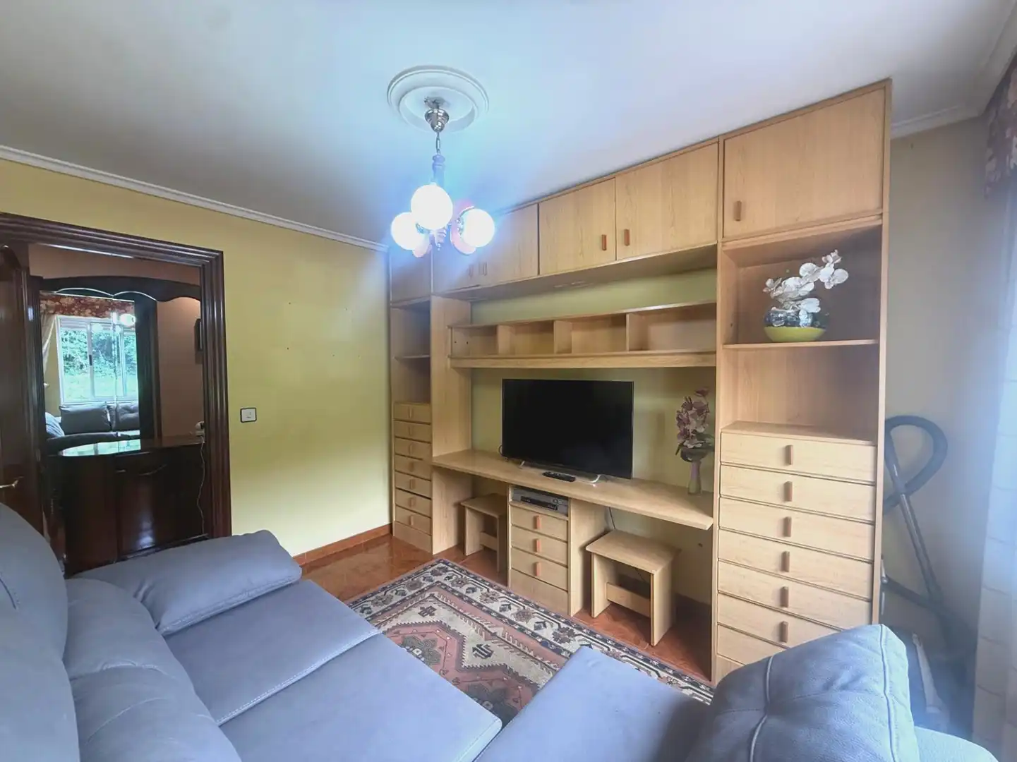 Living room of Flat for sale in Avilés  with Private garden, Parquet flooring and Furnished