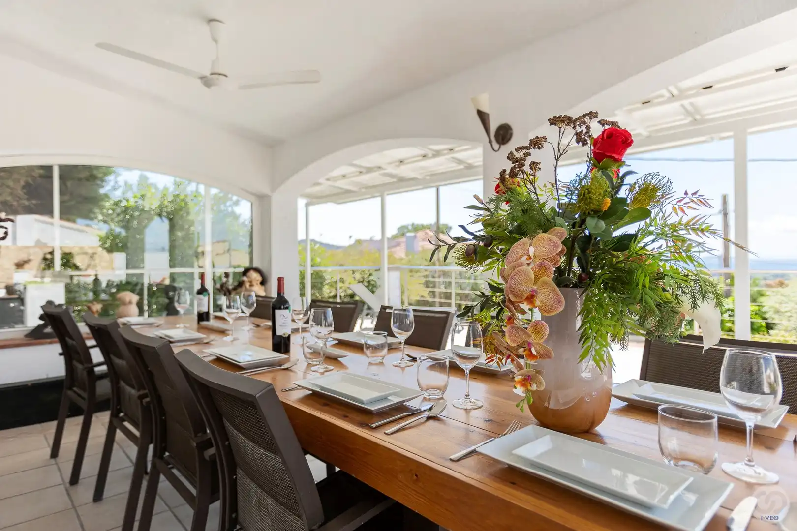 Esszimmer von Einfamilien-Reihenhaus zum Verkauf in Roses mit Klimaanlage, Heizung und Schwimmbad