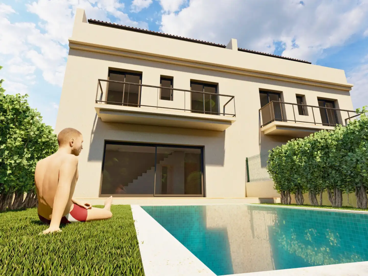 Piscina de Casa adosada en venda en Vilabertran amb Aire condicionat, Calefacció i Terrassa