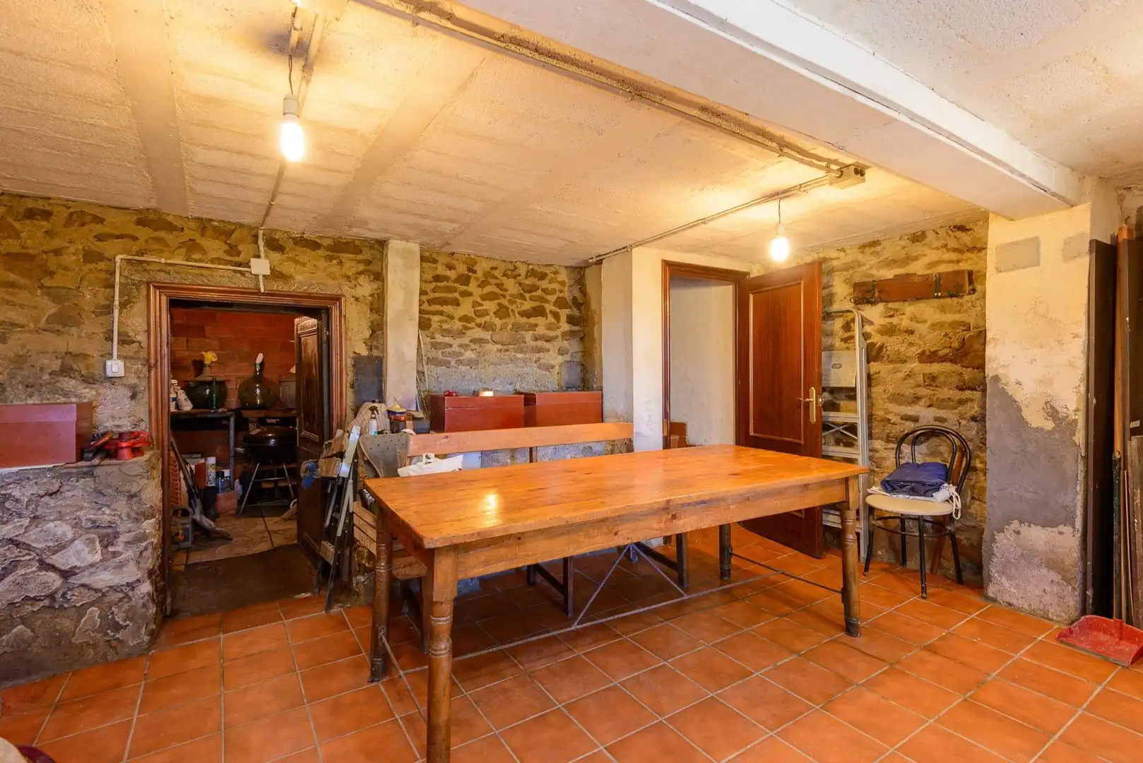 Menjador de Casa adosada en venda en Mieres (Asturias) amb Jardí privat, Terrassa i Moblat