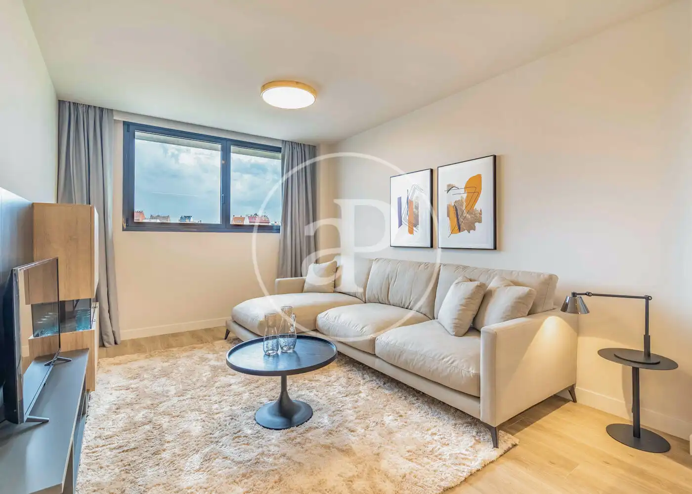 Living room of Flat for rent in Madrid  with Air Conditioner, Heating and Furnished