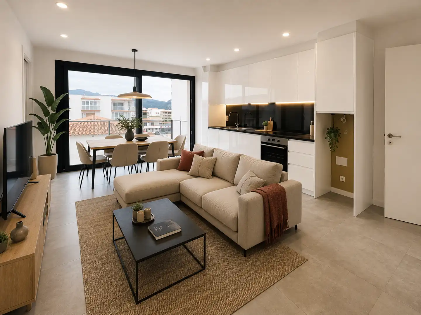 Wohnzimmer von Maisonette zum Verkauf in Roses mit Klimaanlage, Heizung und Terrasse