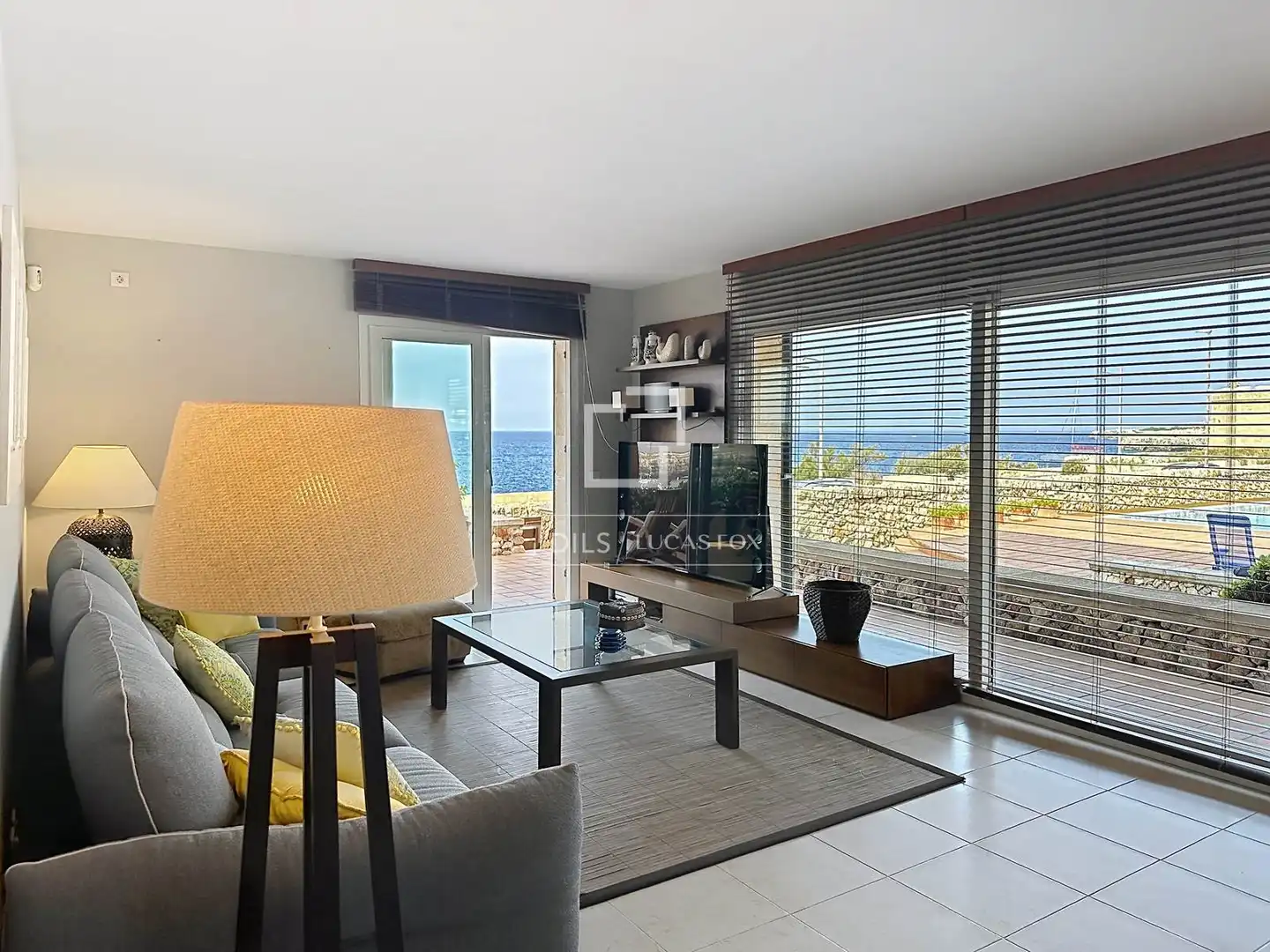 Wohnzimmer von Wohnung zur Miete in Ciutadella de Menorca mit Klimaanlage, Heizung und Privatgarten