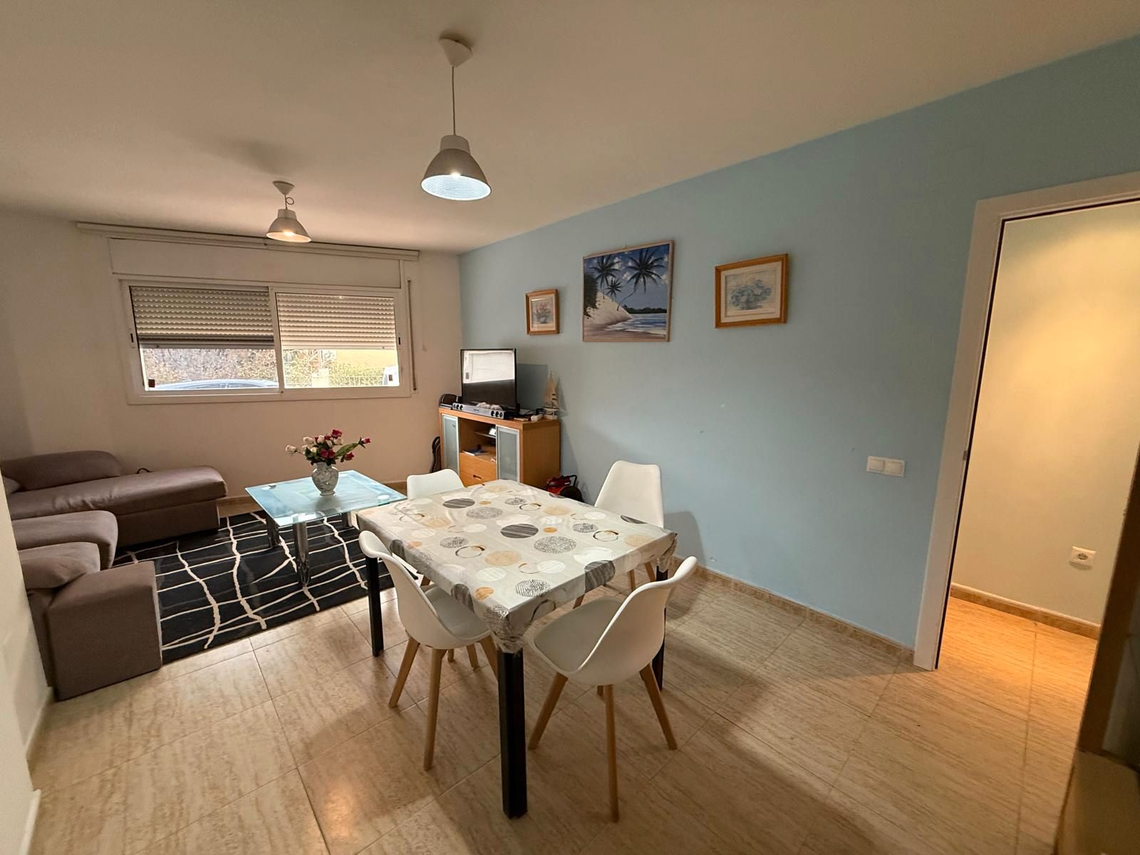 Dining room of Flat for sale in Sant Martí Sarroca  with Air Conditioner, Furnished and Community pool