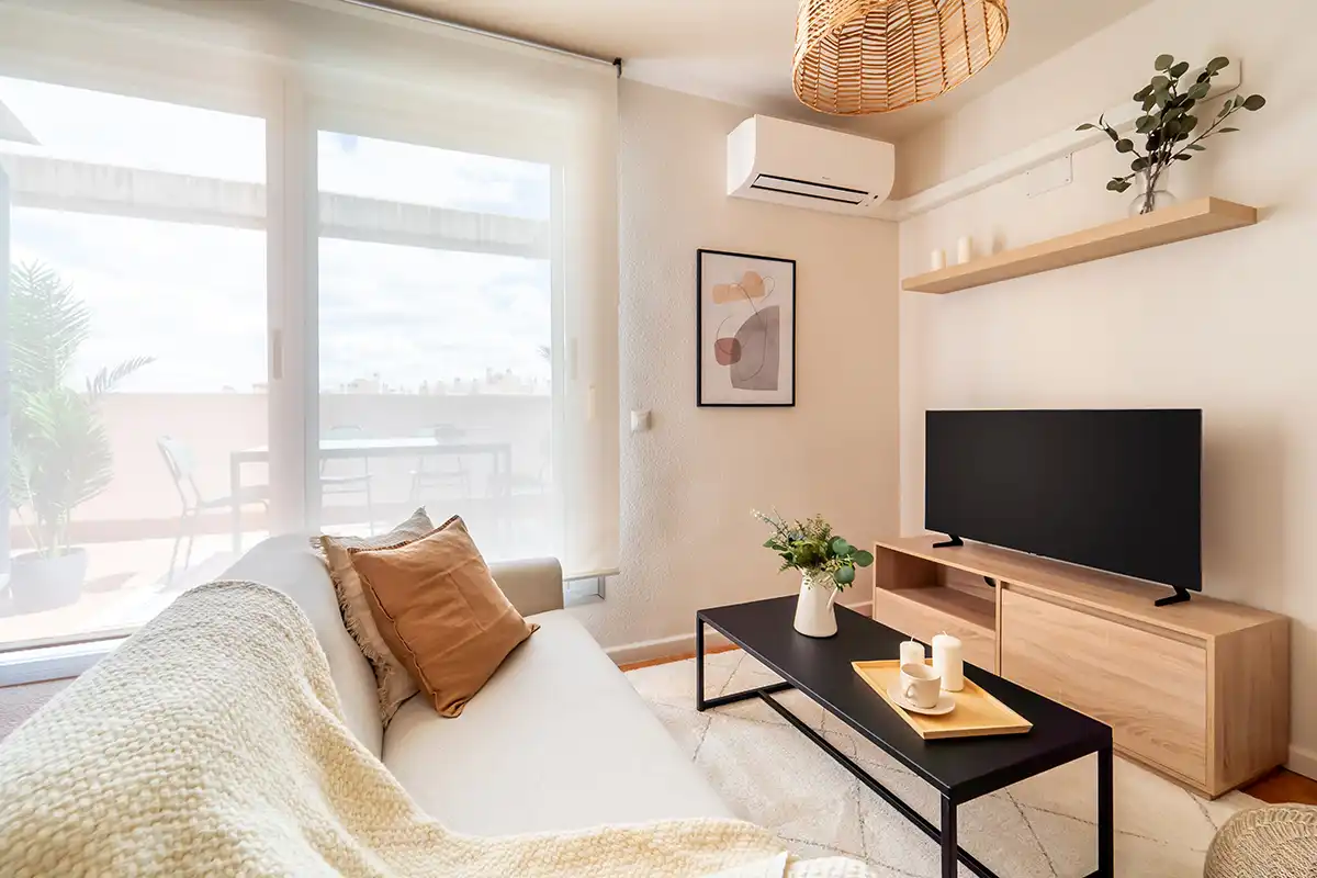 Wohnzimmer von Wohnung zum Verkauf in Madrid mit Klimaanlage, Terrasse und Gemeinschaftspool