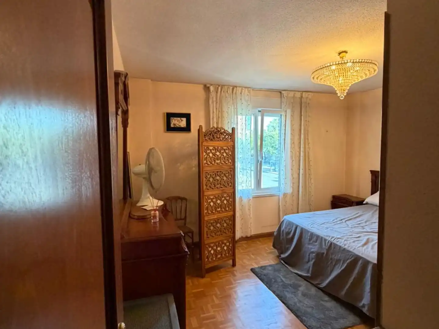 Schlafzimmer von Wohnung zur Miete in Madrid mit Klimaanlage, Heizung und Terrasse