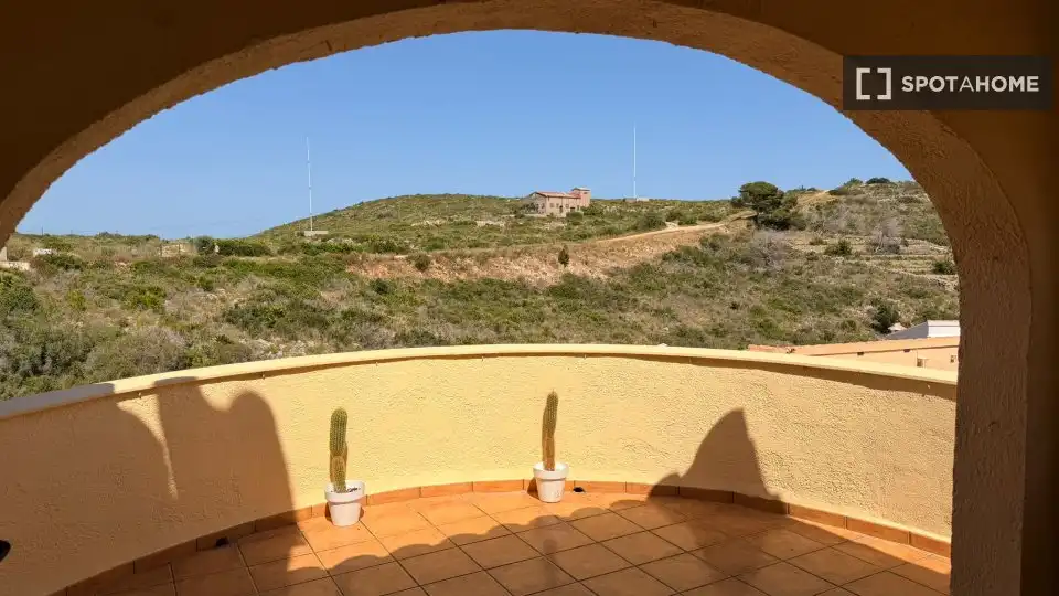 Terrassa de Apartament per a compartir en Benitachell / El Poble Nou de Benitatxell amb Aire condicionat, Terrassa i Moblat