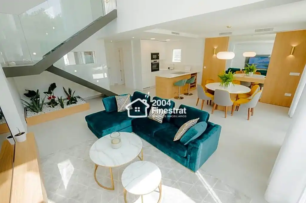 Living room of Houses for sale in Finestrat  with Private garden, Terrace and Swimming Pool